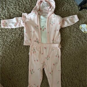 Pink strawberry outfit 0-3M